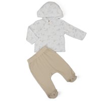 J13814: Baby Unisex Seals Ribbed AOP Jacket & Footed Pant Outfit (0-6 Months)